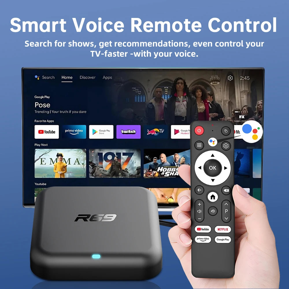 Janmifly R69-1 4K Android TV Box - 6 GB RAM 128 GB ROM 5V 2A