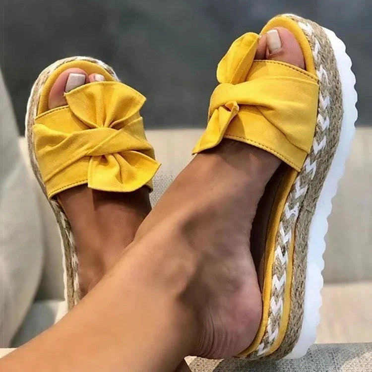 Women Heels Sandals with Wedges Shoes Woman Flower Platform Slippers Summer New Female Sandalias Mujer Elegant Summer Shoes