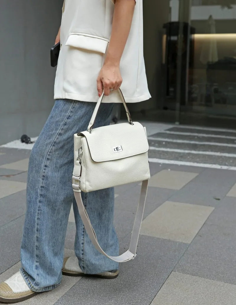 Designer ladies leather bag retro shoulder & crossbody office purse