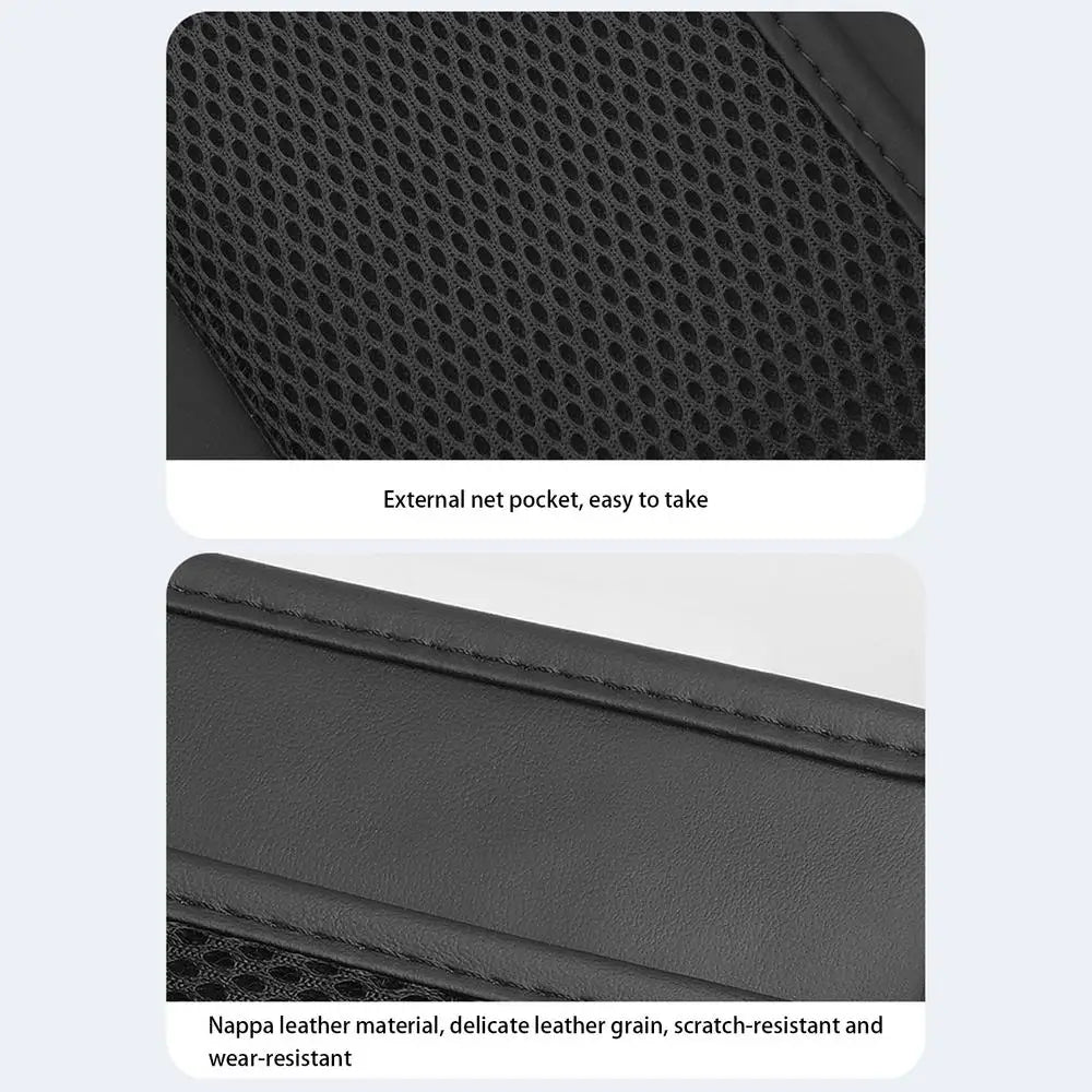 Car Seat Storage Organizer Multi-Pocket Front Seat Storage Portable Hung PU Leather Car Storage Bag For Cars Trucks SUVs