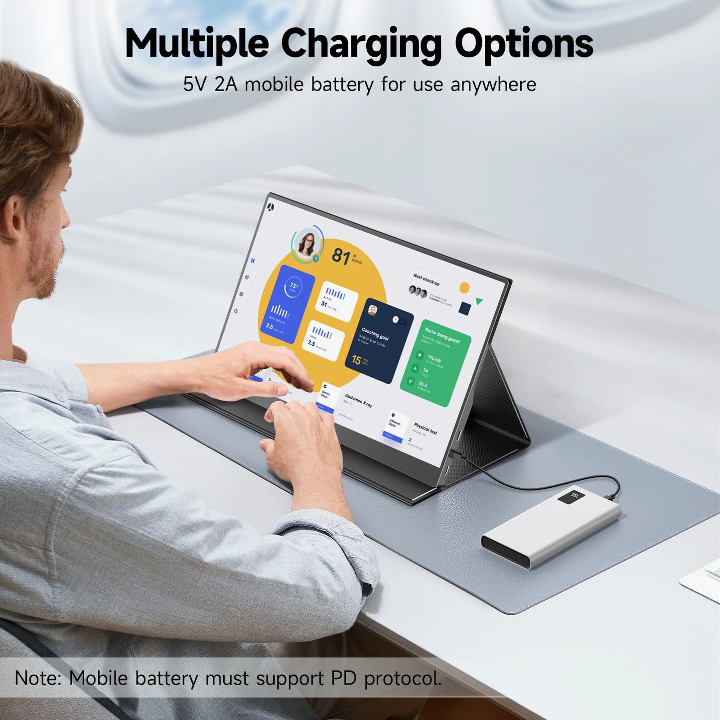 UPERFECT 15,6 Zoll Touch Monitor - Aufl. 1920x1080, 300 CD/M2, 60 Hz