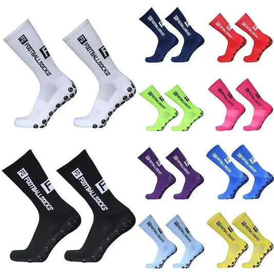 FS Fußballsocken Neuer Stil Runder Silikon-Saugnapf-Grip Anti-Rutsch-Soccer-Socks-Sports-Männer-Frauen-Baseball-Rugby-Socks