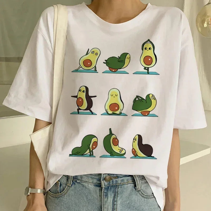 Women T-Shirt 2023 Summer Leopard Heart Print T Shirt Women Casual White Tops Loose Short Sleeve Tshirt Camisas Mujer