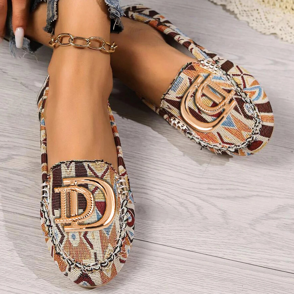 Damen Slip-On Loafer - Luxus Flache Schuhe - Wildleder-Optik Mokassins - Komfortable Casual Bootsschuhe