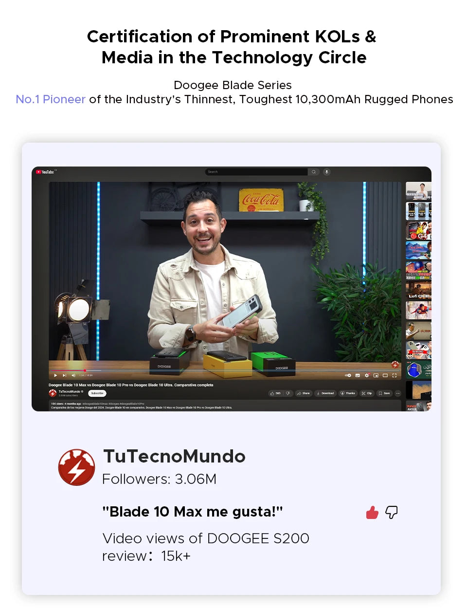 DOOGEE Blade20 Robustes Gemini AI Smartphone - 10300mAh 6,6 Zoll 18W