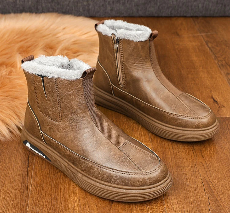 Ghete de zăpadă impermeabile Shangkaka - Ghete până la gleznă cu fermoar, înălțimea tocului 1-3 centimetri