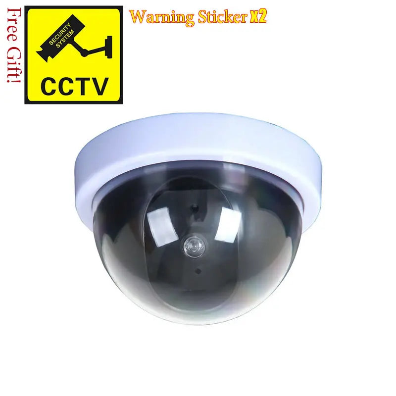 Attrappe-Kamera 2025: Creative Black Plastic Dome CCTV - Flashing LED Fake Camera AA Battery Collection