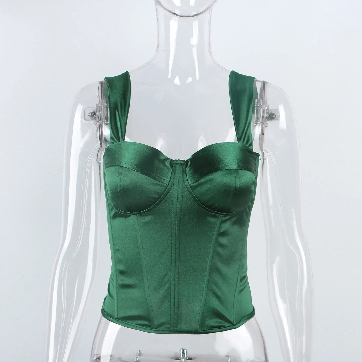 Women's Tanks Top Sexy Fishbone Suspender with Square Collar Navel Exposed Back Exposed Zippered Vest Top for Women