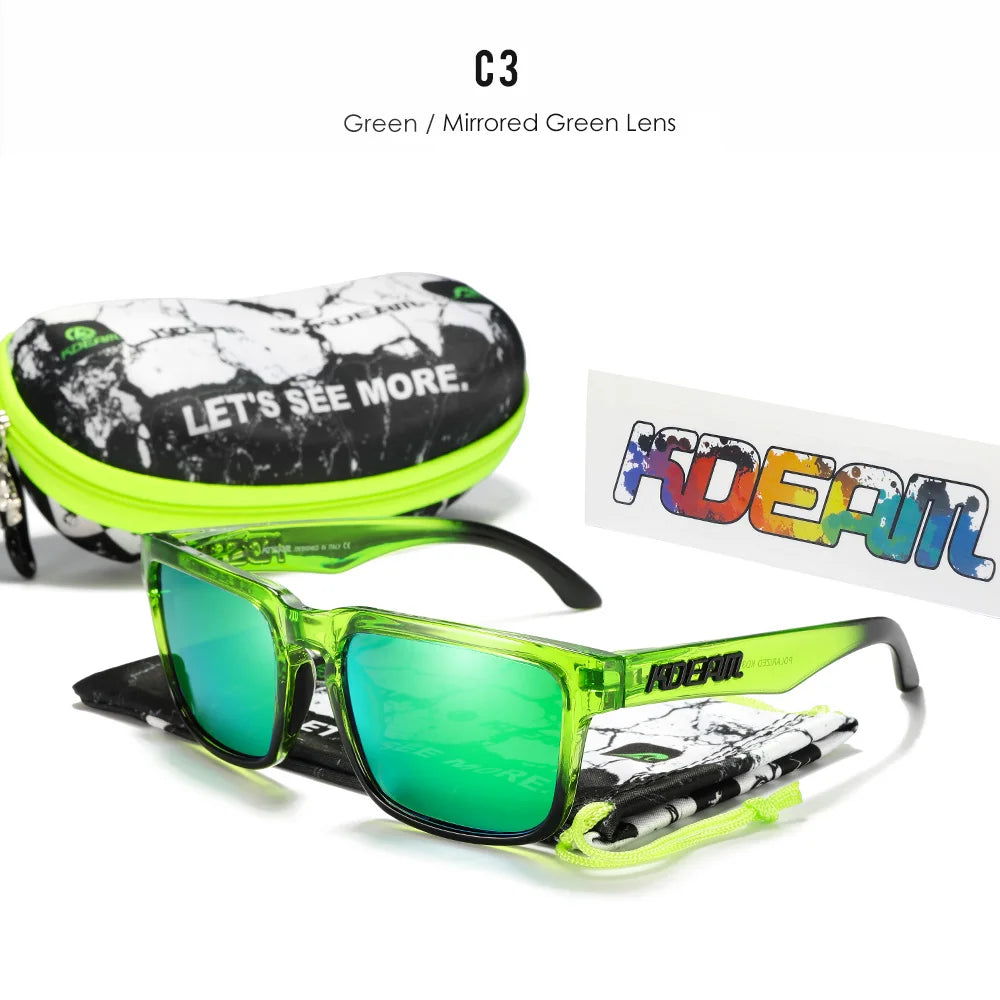 KDEAM Herren Polarisierte Sonnenbrille Quadratisch Casual Outdoor Sonnen Brille Frauen Unisex Sonnenbrille für Paare mit Neuer Verpackung