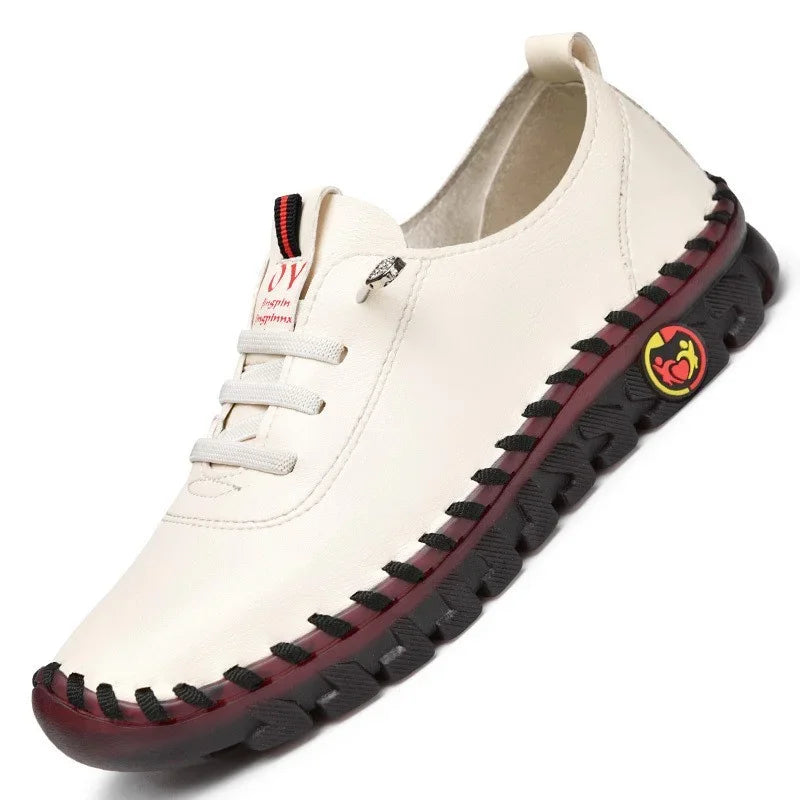 Sneakers Women Shoes Leather Loafers Shoes for Women Comfortable Slip on Shoes Hand Sewing Thread Mom  Zapatillas De Mujer