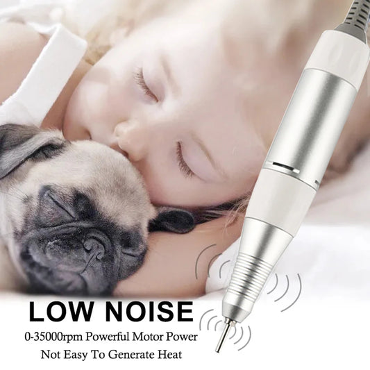 Elektrische Nagel Bohrmaschine Polieren Schleifen Stift 35000RPM Edelstahl Griff Elektrisch Maniküre Bohrer & Zubehör Nagel Kunst Werkzeug