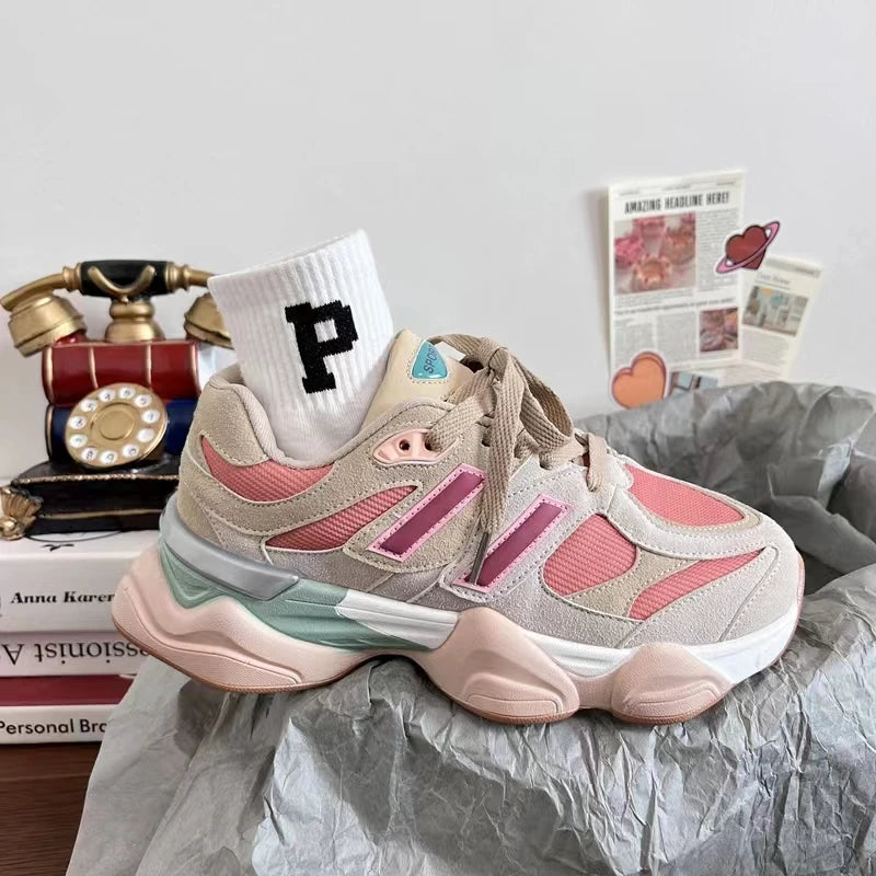 Women Sneakers 2023 Plus Size 41 42 Brand Design Women's Vulcanized Shoes Pink Girls Sports Shoes Fashion Chunky Sneakers Female