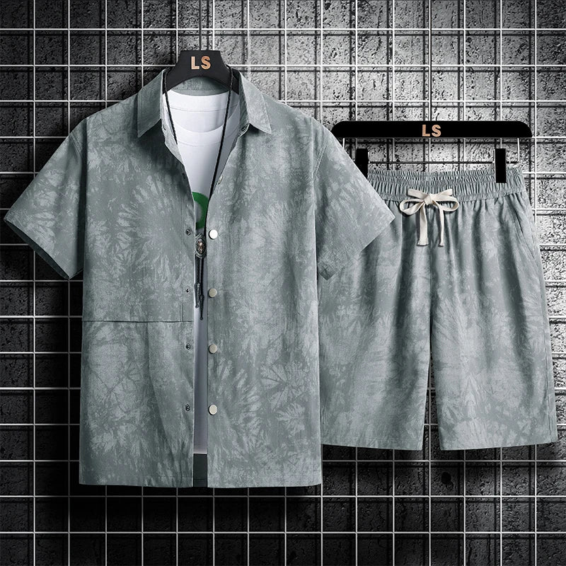 Jungen-Sommer-Set 2025: Hawaiian-Style Hemd & Shorts - Tropical Vacation Collection