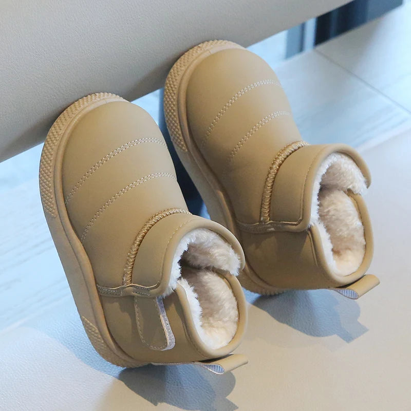 Kinder Schneestiefel Prägnanter Stil Plüsch Chunky Winter Kinder Kurzstiefel Einfarbig Slip-on Unisex Klassische Jungen Mädchen Schuhe