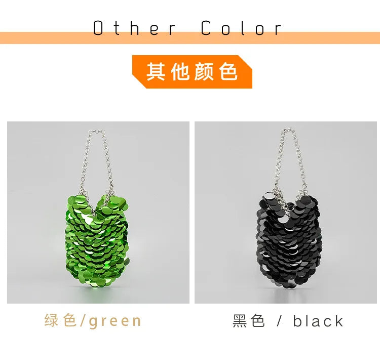 Fashion Sequins Crossbody Bag for Women Designer Metallic Women Handbags Shinny Party Shoulder Bags Luxury Evening Clucth Purses