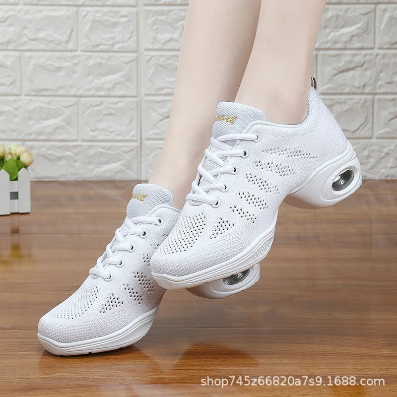 Women's Dance Shoes Woman Jazz Dancing High-quality  Weaving Mesh Sneakers Lady Modern Female Sports
