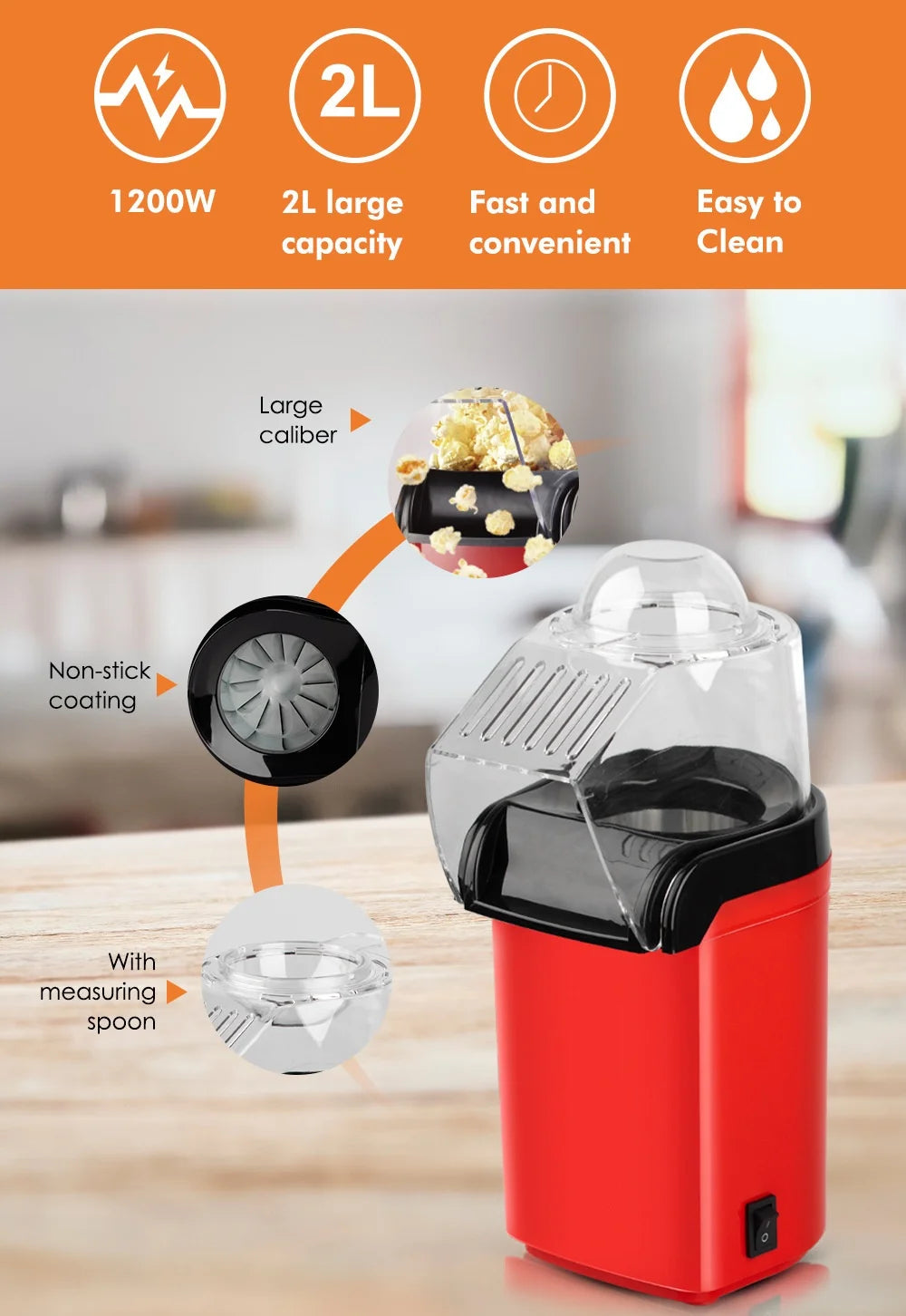 Popcorn Makers Mini Popcorn Machine Electric Household Appliance Machine Fully Automatic Popcorn Machine For Home Kitchen 220V