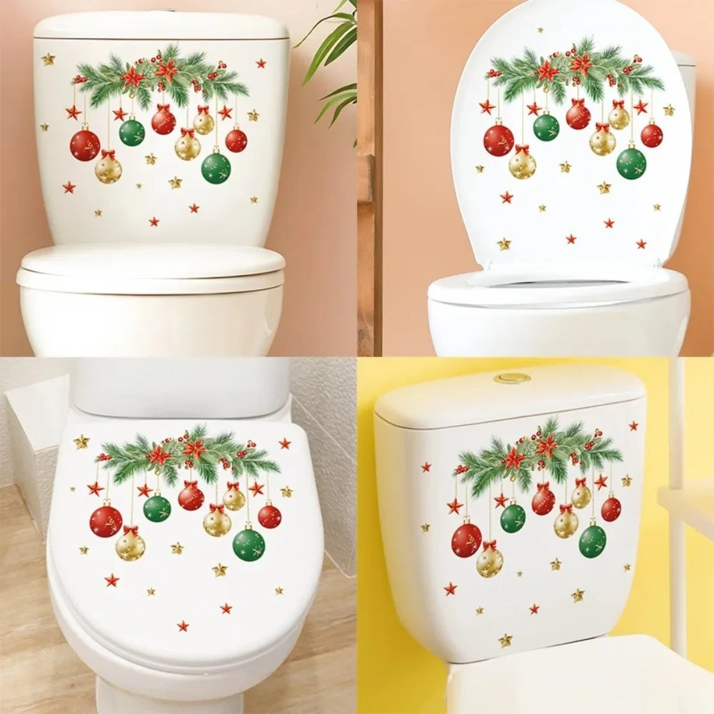 Christmas Toilet Sticker Merry Christmas Decoration Santa Claus Bathroom Sticker Home Toilet Decoration 2026 New Year Gift Fun