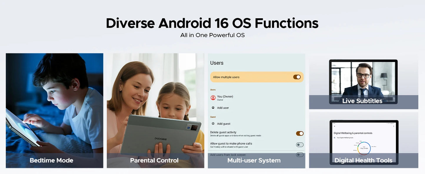 DOOGEE U13 Slim Tablet - 13 Zoll Display 11000mAh Akku 6GB RAM 256GB Speicher