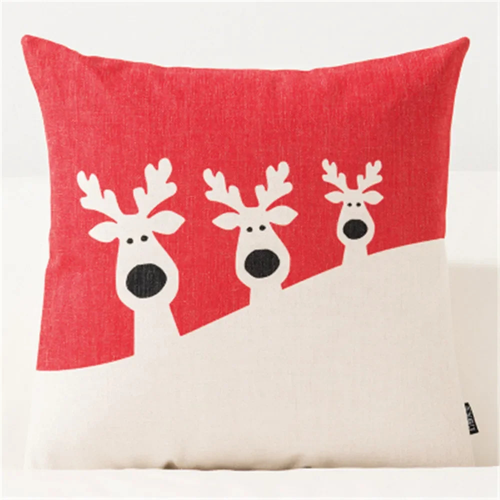 Christmas Decorations for Home Pillow Cover Decoratives Polyester Merry Christmas Snowman Snowflake Deer Pillow Cushion Cover