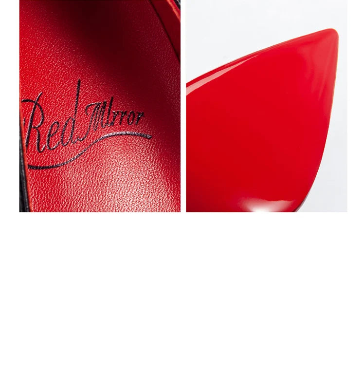 elegant woman heeled shoes 2024 trend luxury Brand Women High Heels Red Shiny Bottoms shallow Pumps Pointed Toe Sexy Women 12cm