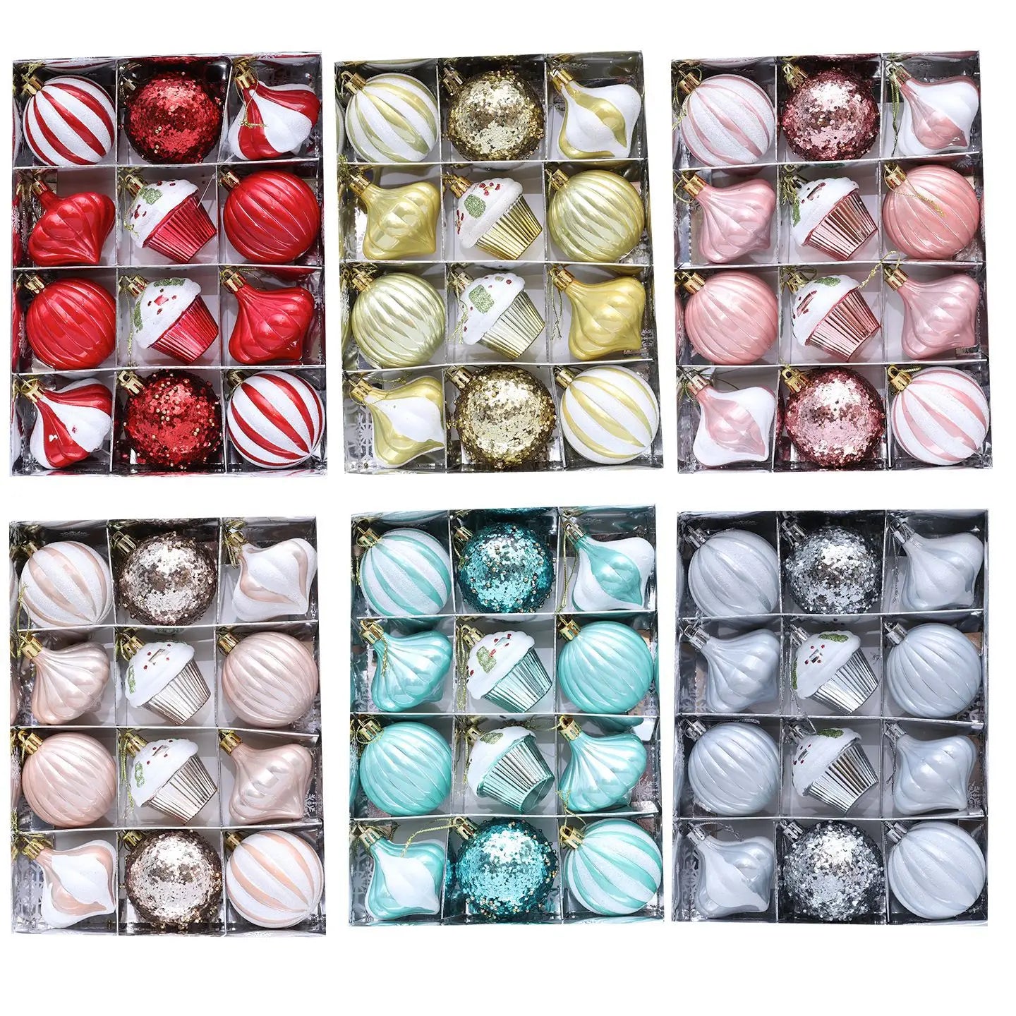 Electronic Farbige Schaumseidenkugeln Glitzernde - Ø6cm,13Stk Rot Grün