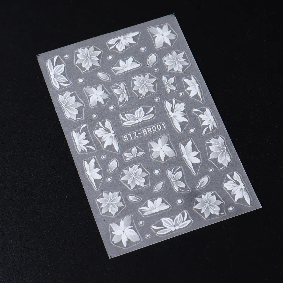 Tracy Simple 3D Blumen Nail Art Sticker - 1 Stück Plastik