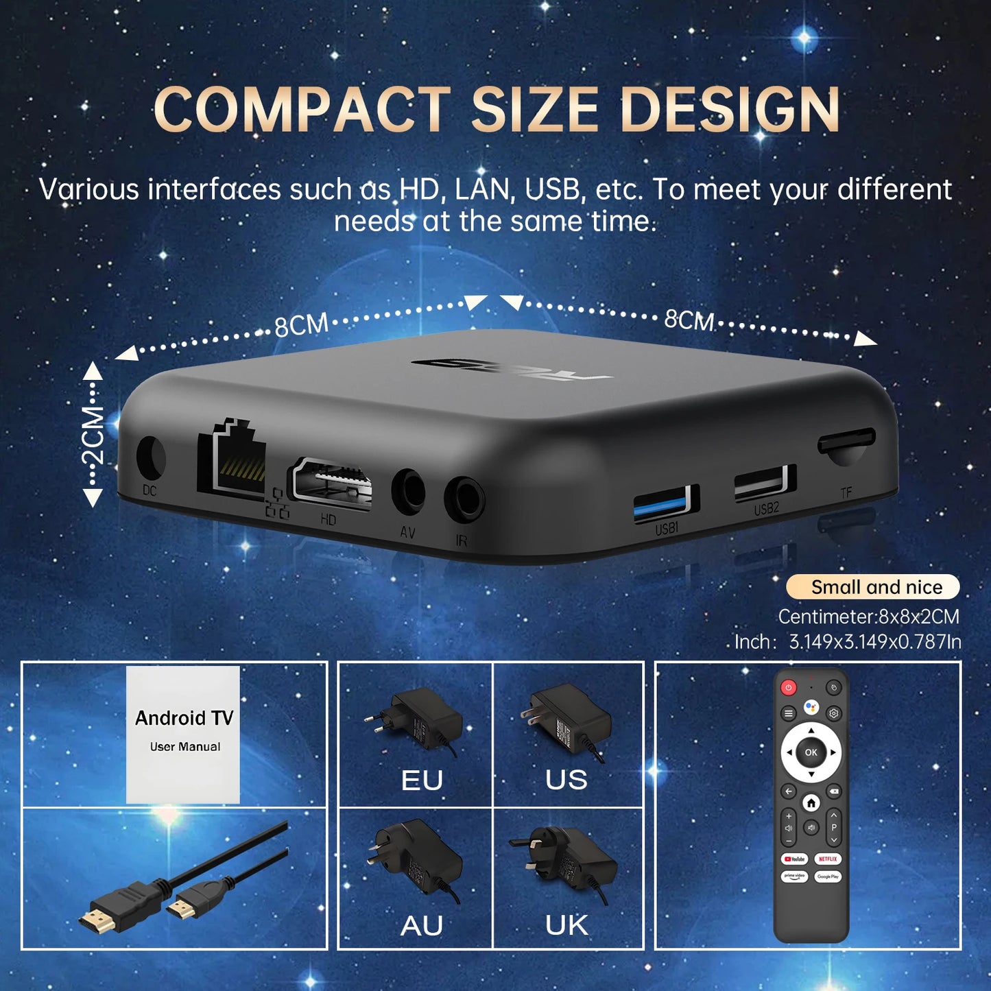 Janmifly R69-1 4K Android TV Box - 6 GB RAM 128 GB ROM 5V 2A