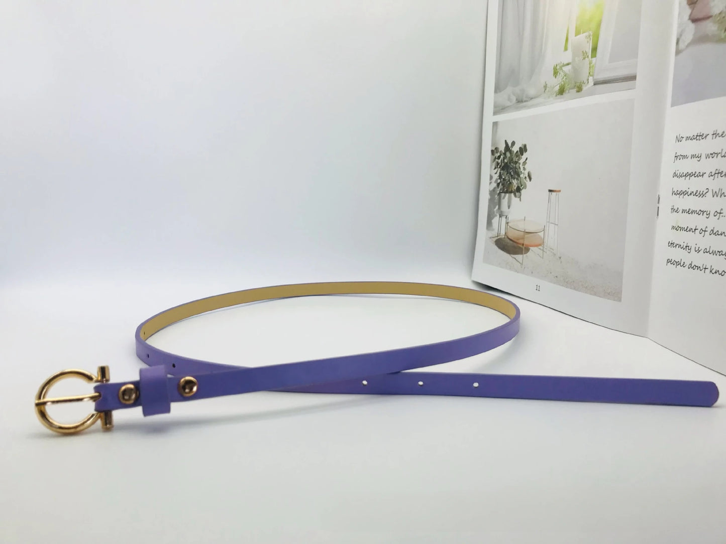 Trendy New Simple Women's Belt Versatile Retro Thin Waist Belt Korean Style for Suit Dress Multiple Colors Available