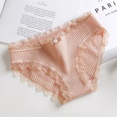 Damen Lingerie Unterwäsche mit Schleife Baumwolle Niedrig Bund Einfaches Design Komfortabel