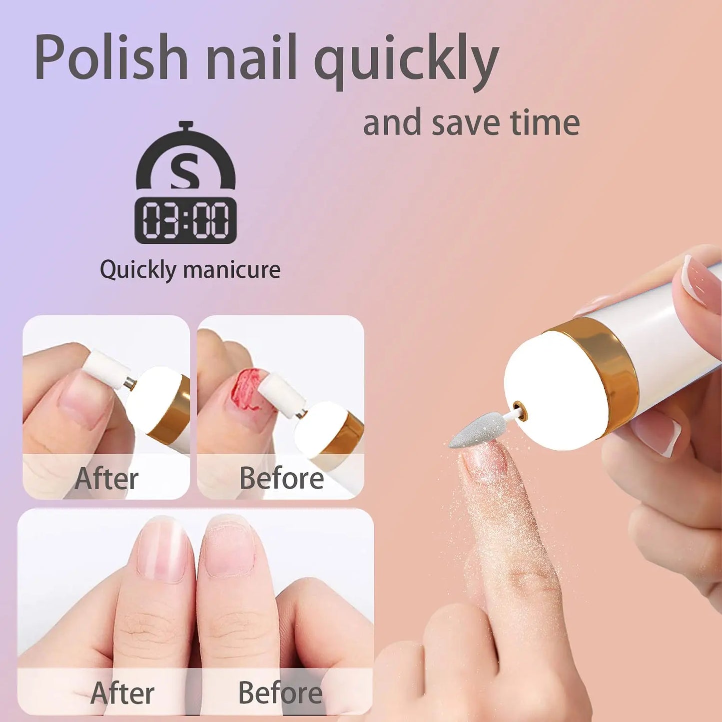 Choice 5in1 Elektrische Nagelfräse Mit Licht - 20000RPM 5W