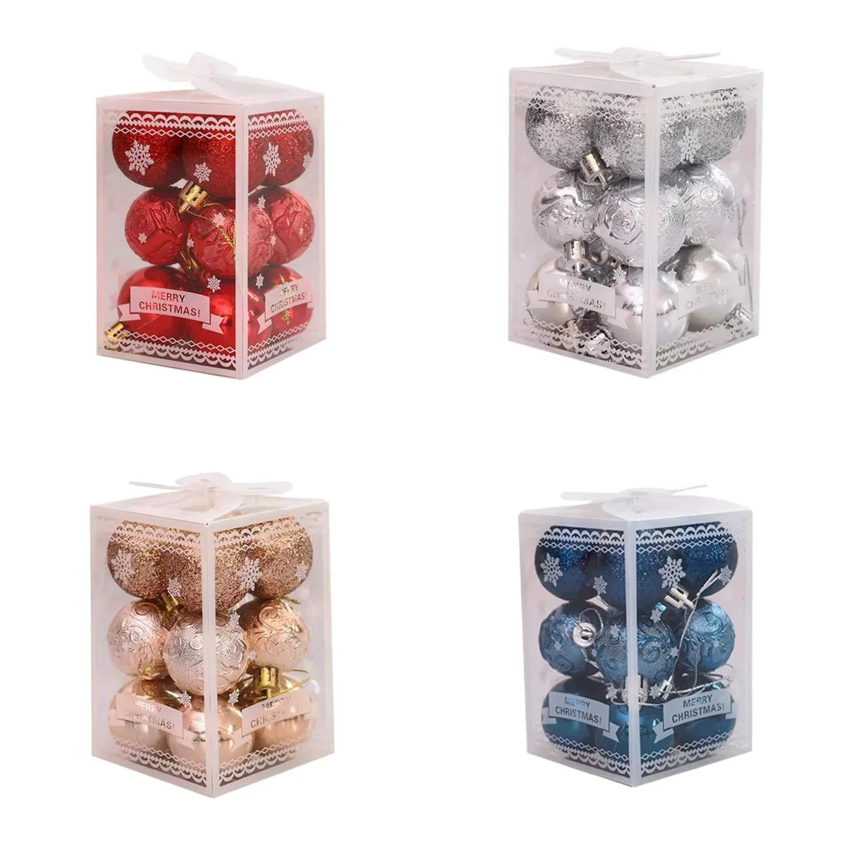 Choice Christbaumkugeln Glitzernde - Durchmesser 4 cm Kunststoff 12Stk