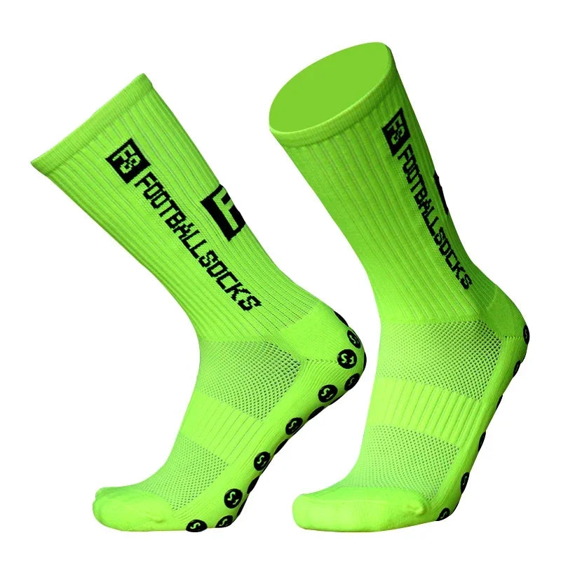 FS Fußballsocken Neuer Stil Runder Silikon-Saugnapf-Grip Anti-Rutsch-Soccer-Socks-Sports-Männer-Frauen-Baseball-Rugby-Socks
