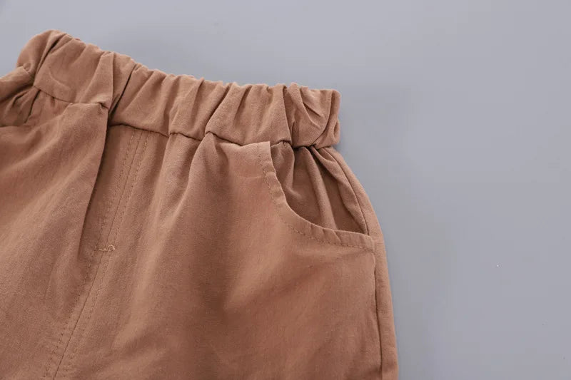 Children Clothes Sets Kids Sport Boys Causal Full Printe Crocodile Shirt Shorts with Tie 2Pcs Infant Baby Tracksuits 0-5 Ages