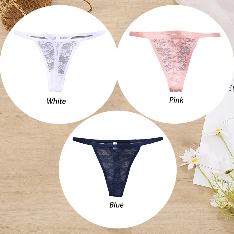 ZhejiangChoice Spitzen-Set Damen G-String - 3er Low Waist