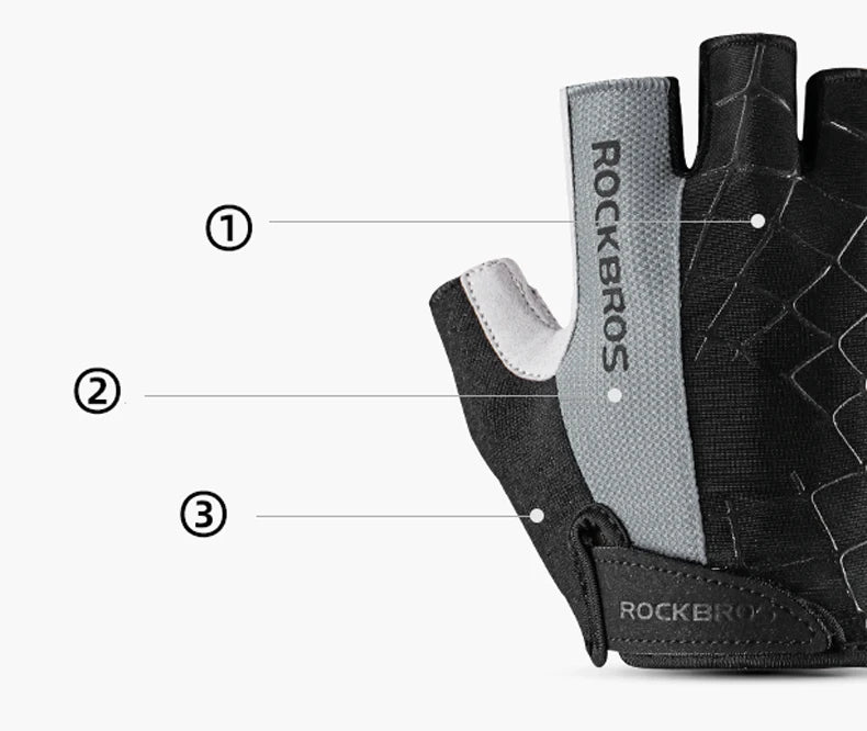 ROCKBROS Radfahren Fahrrad Handschuhe Halb Finger Stoßdämpfend Atmungsaktiv MTB Berg Fahrrad Sport Handschuhe Männer Frauen Radfahren Ausrüstung