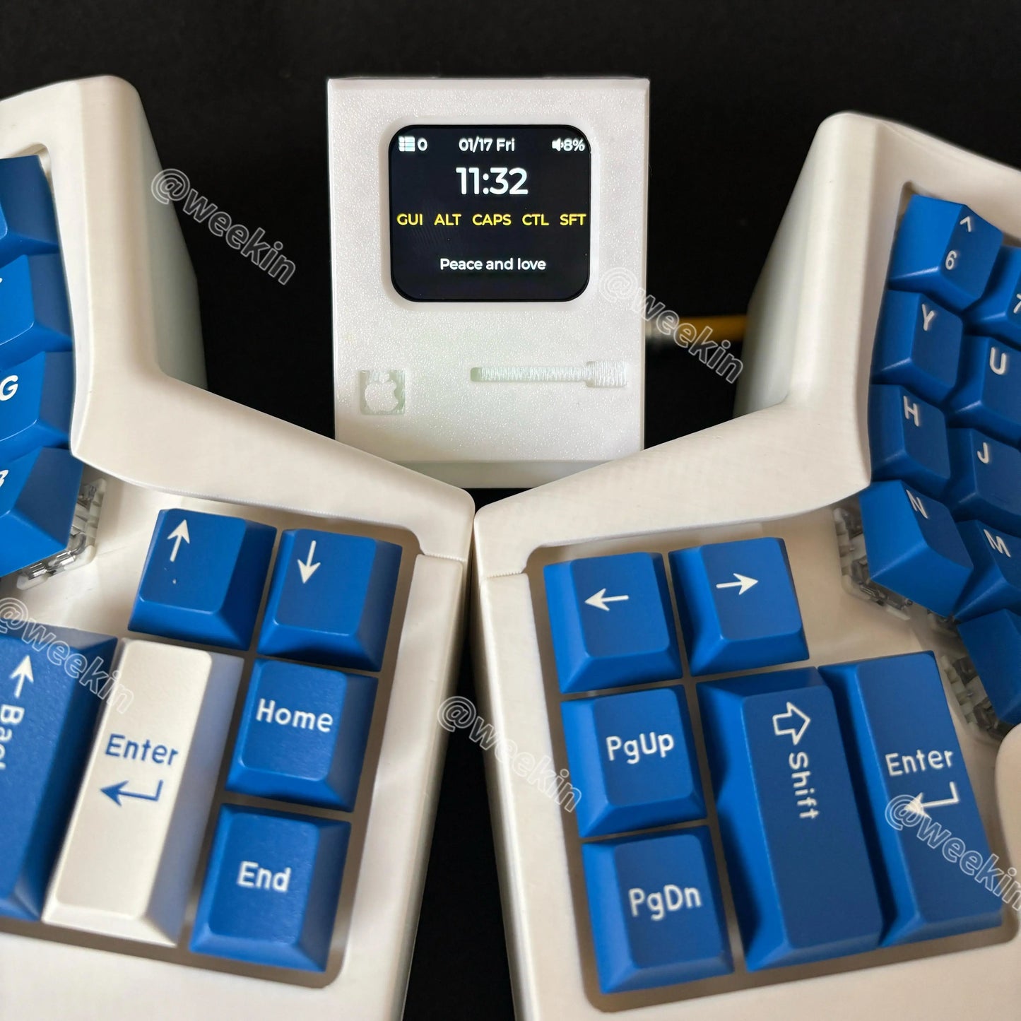 waizowl WK Kinesis Split-Tastatur - 61 Tasten Hot-Swap 2.4G