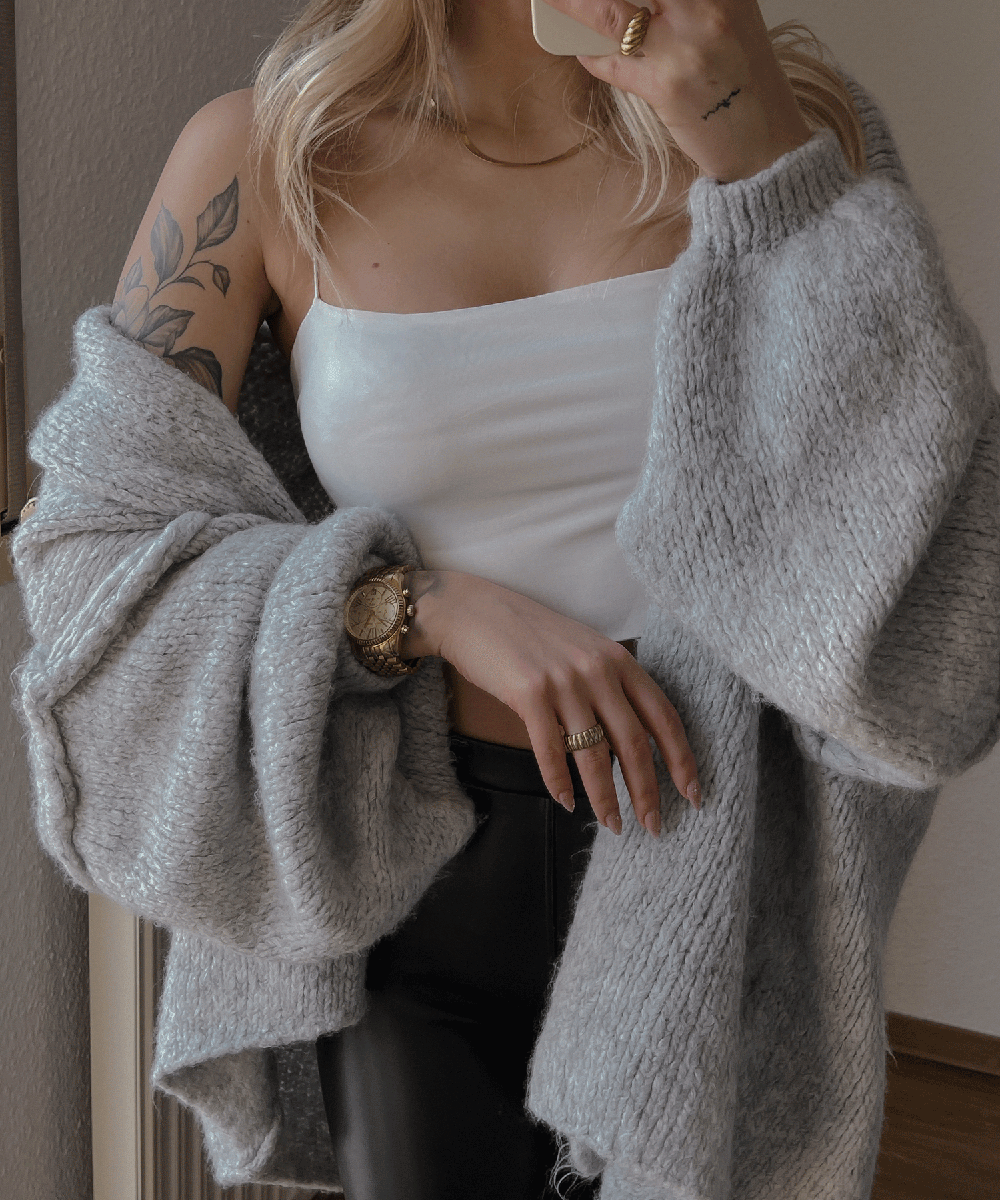 owner girl Cardigan V-Neck - Größe M, Mittellang, Weich