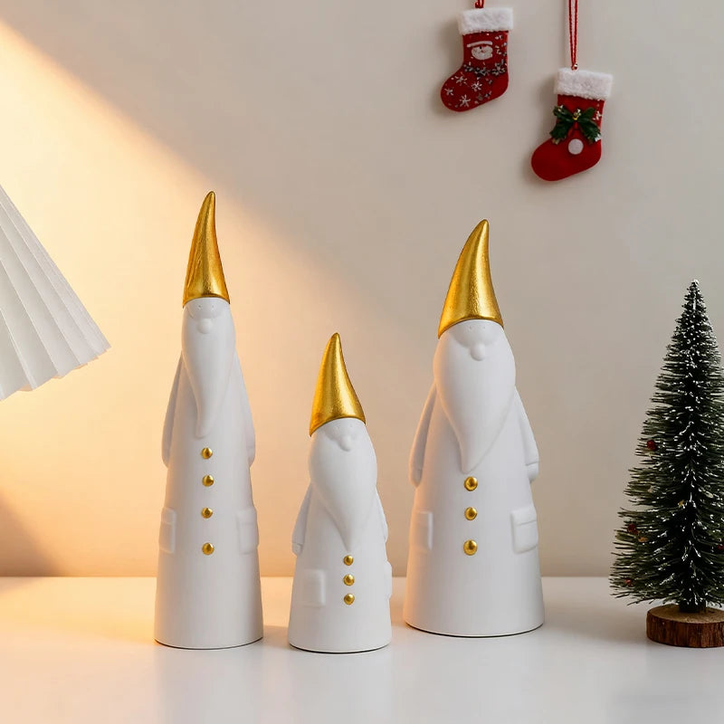 MINISO Nordischer Stil Weihnachtsmann Set - Größe Klein, Harz, 4 Stück