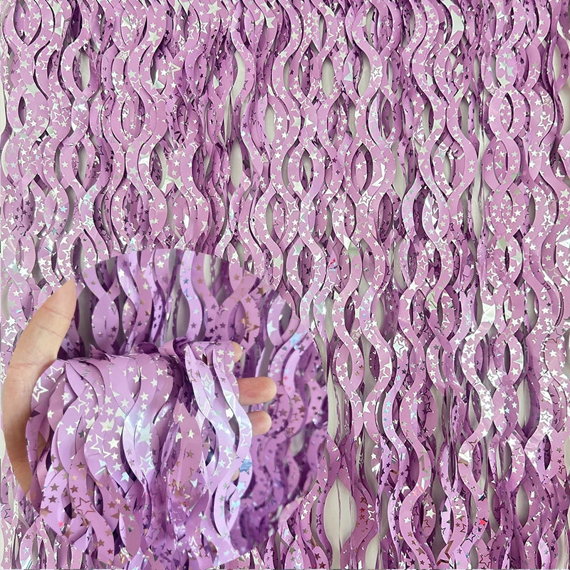 PartyPro Lametta Vorhang Glitzer - 1x2 m, Folie, leicht