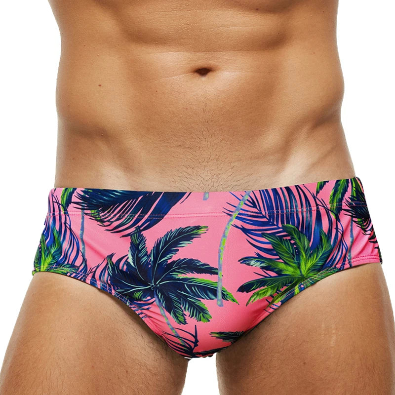 Datifer Summer Mens Shorts Swim Briefs Beach Sexy Removed Breathable Pad Printing Plus Size Bermudas Masculina Swimming Shorts
