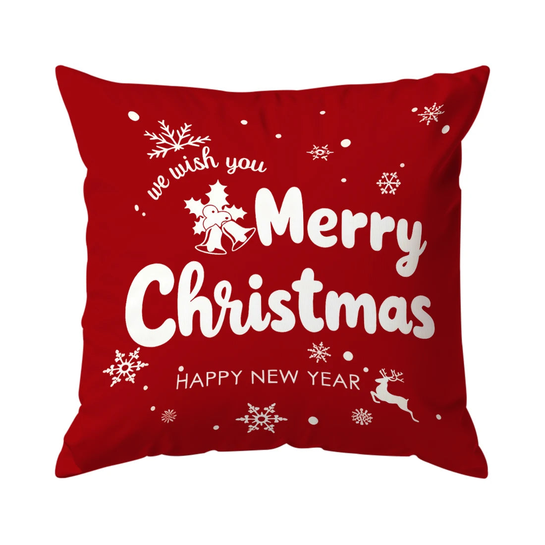 Red Christmas Decoration Pillowcase Printed Polyester 40/45/50cm Throw Pillowcover Decorative Sofa Cushion Pillowslip Home Decor