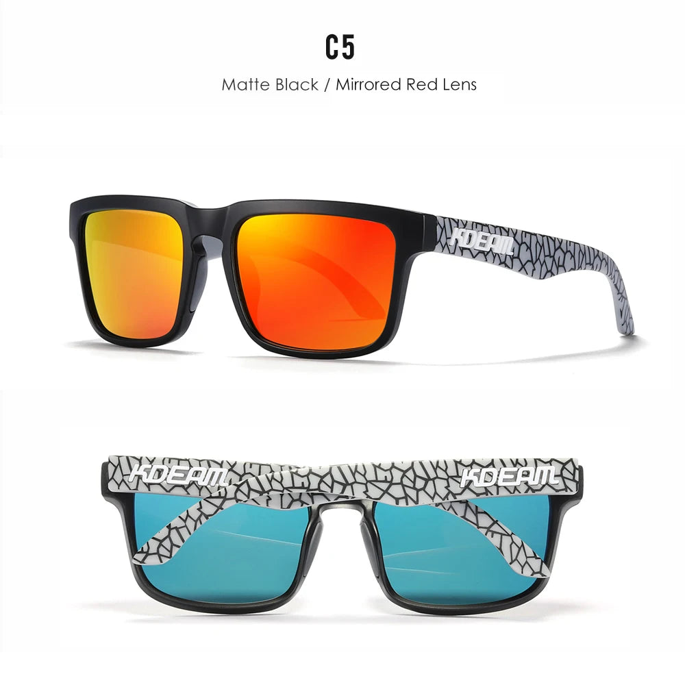 KDEAM Herren Polarisierte Sonnenbrille Quadratisch Casual Outdoor Sonnen Brille Frauen Unisex Sonnenbrille für Paare mit Neuer Verpackung