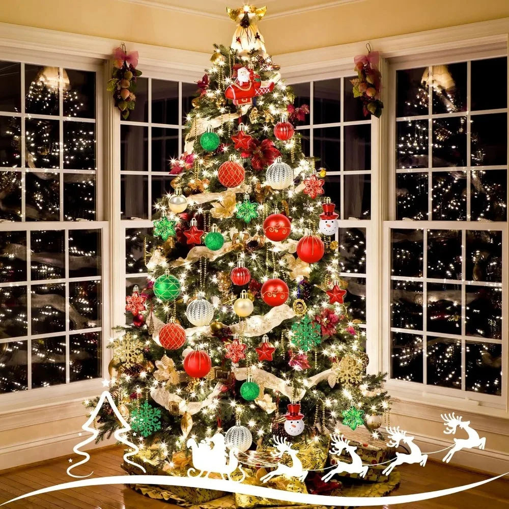 Choice GQ498 Weihnachtskugel Set - 36 Stk, Durchmesser 3-6 cm