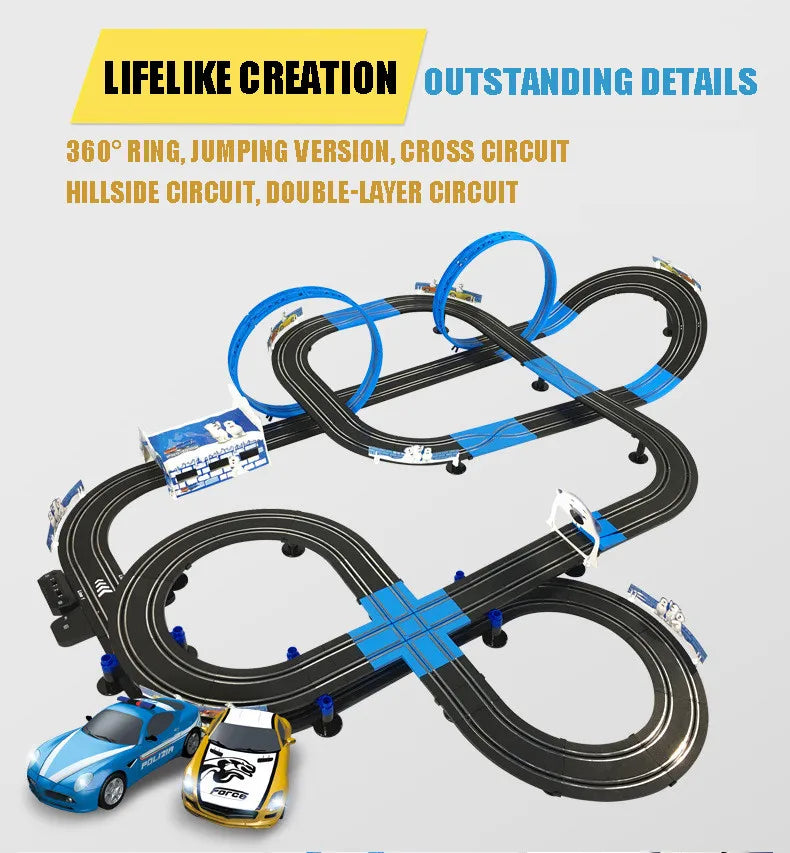 Railway Track Toy Set Racing Track Electric Double Remote Control Car Interactive Autorama Circuit Voiture Toy For Boy Children