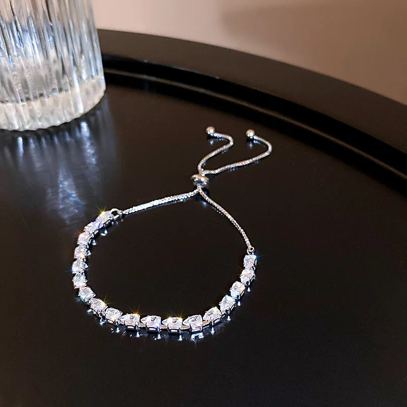 Wellen Geometrie Verstellbar Armband Bangle Luxus Mode Strass Kristall Armbänder Frauen Hochzeit Handgelenkband Schmuck