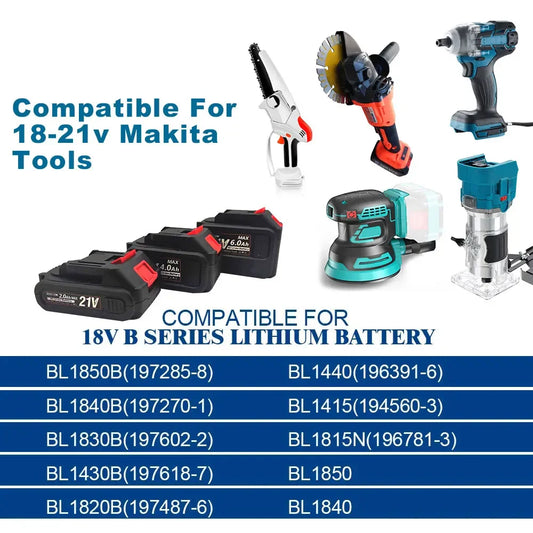 Rechargeable Battery for 18v Makita Lithium Ion Battery,2Ah 4Ah 6Ah Capacity for Makita 18-21V Battery Electric Power Tools Uses