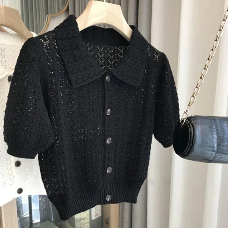 Goghvinci Cardigan Damen Lochmuster - Größe M, Stoffgewicht Mittel