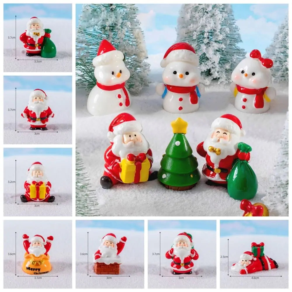 Funny Bonsai Decor Weihnachtsszene Santa Figuren - Mini Harz Schnee-Design