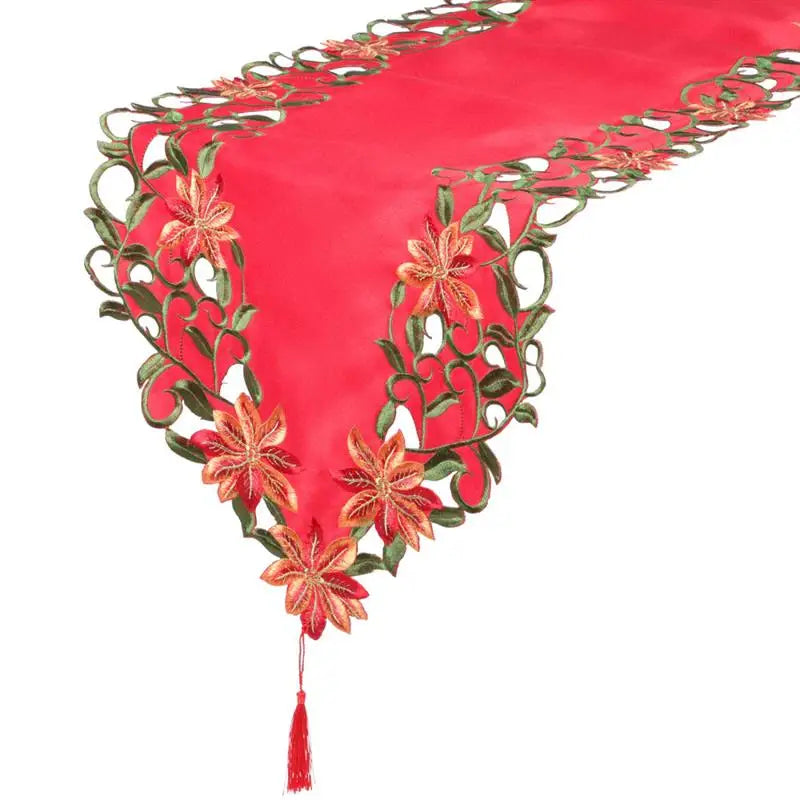 Embroidered Christmas Printed Christmas Decoration Tablecloths Party Picnic Retro Style Table Decoration Supplie Runners Linens